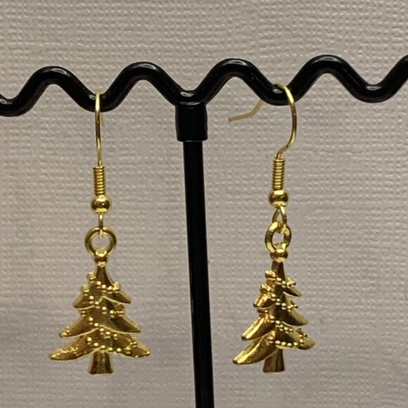 Christmas Tree Earrings, Christmas Earrings, Gift Idea, Holiday Earrings, Tree - Picture 6 of 6